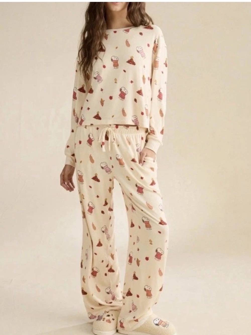American Eagle AE Snoopy Peanuts Fall Pajamas PJ Set Sz Small - Picture 3 of 5